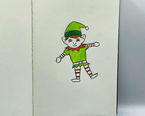 Easy How to Draw an Elf Tutorial and Elf Coloring Page