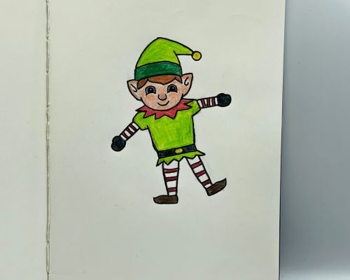 Easy How to Draw an Elf Tutorial and Elf Coloring Page