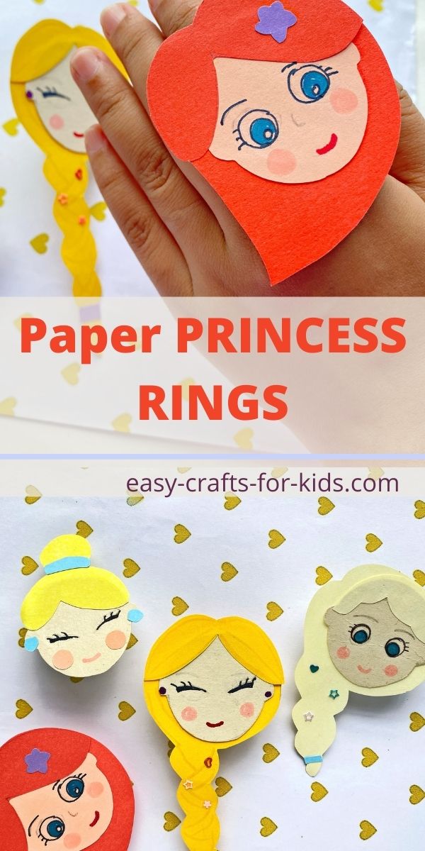 How to Make Paper Princess Rings - Easy Crafts For Kids