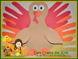 Handprint turkey craft - easy crafts for kids this Thanksgiving