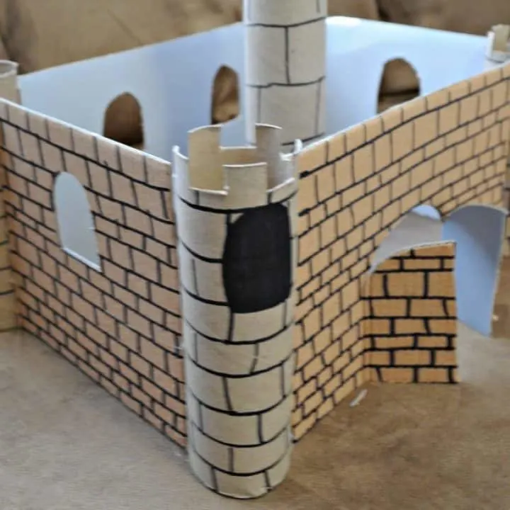 Cardboard medieval castle