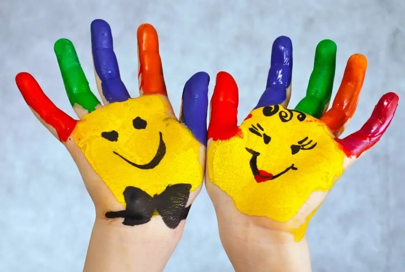 Fun painted kids hands