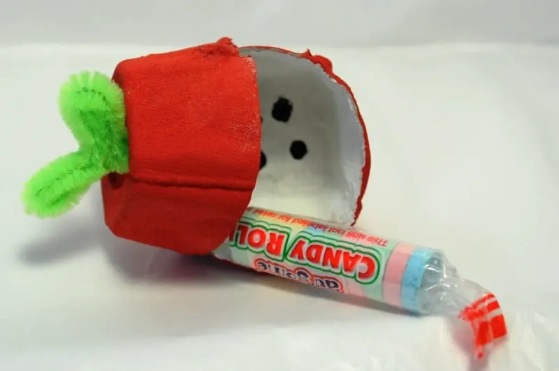 Egg carton apple treat