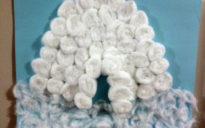 Cotton balls igloo