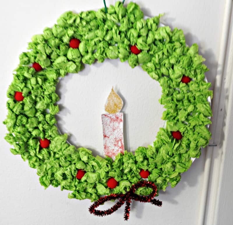 Tissue paper Christmas wreath