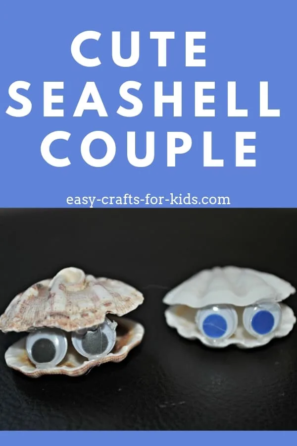 This cute seashell couple is easy to make and the perfect summertime seashell craft for kids. Bring the beach home even when you're far away! #seashells #kidscrafts #summercrafts #seashellcrafts #easycraftsforkids #eck 