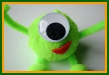 Step 6 - attachign the monster's googly eye