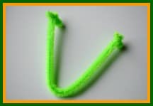 Neon green pipe cleaner for monster legs