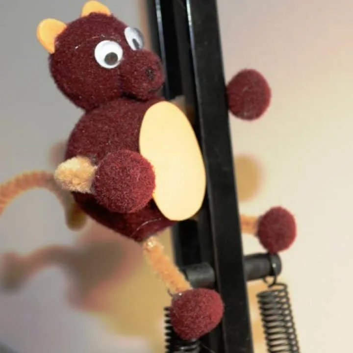 Finished monkey, climbing on my lamp