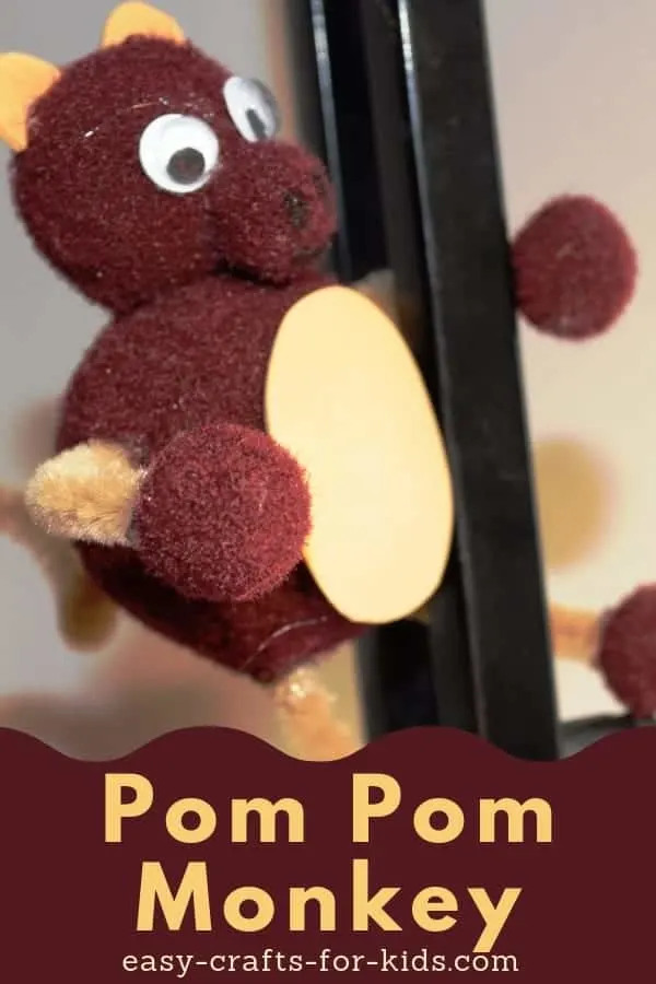 pom pom monkey craft