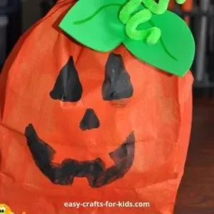 paper bag pumpkin craft