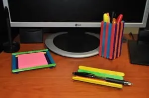 Popsicle stick desk organizers