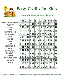 Summer weather word search