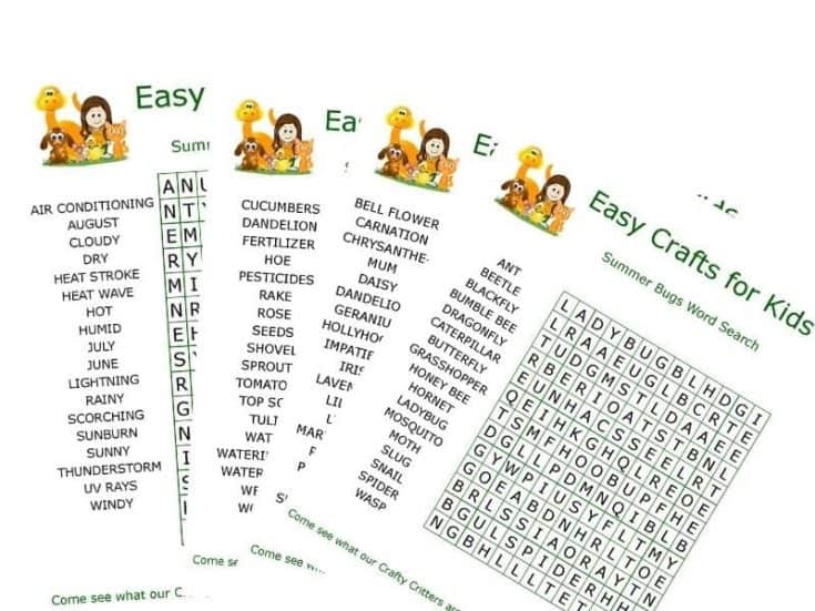 free printable word search puzzles