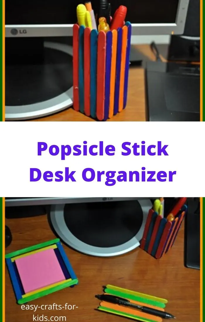 Popsicle Stick Desk Organizer