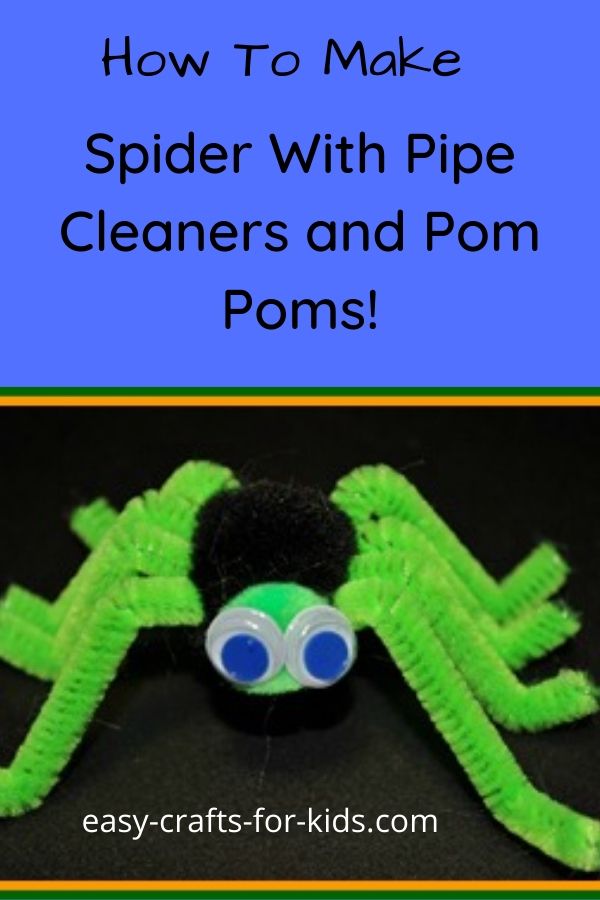 Spider Craft With Pipe Cleaner And Pom Poms