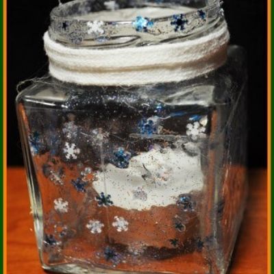 Glass Jar Crafts for Winter- Make a Candleholder