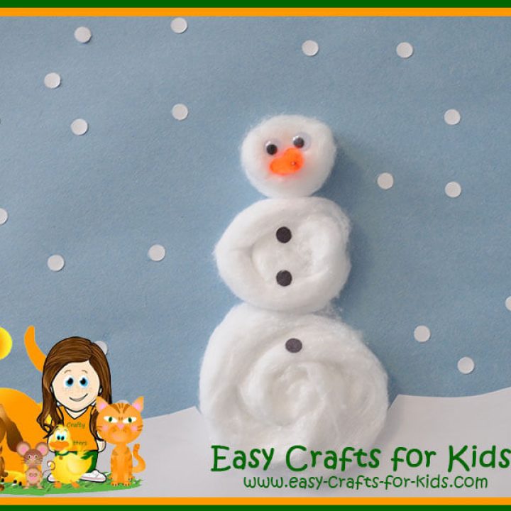 cotton ball snowman