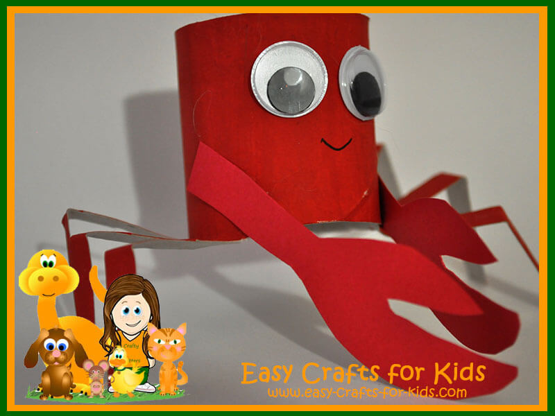 crab craft with paper roll