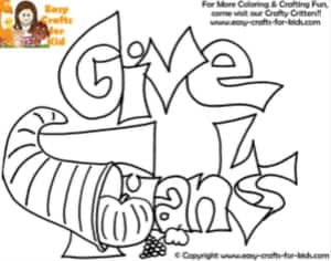 Give thanks coloring paper
