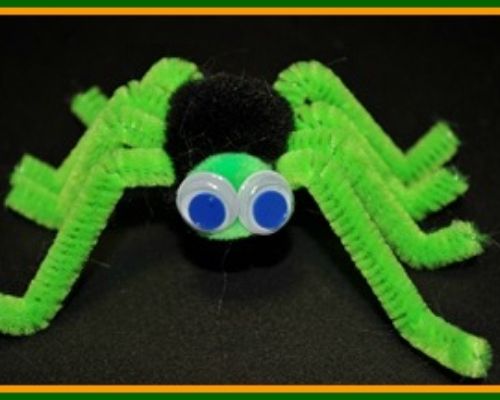 Spider Craft With Pipe Cleaner And Pom Poms