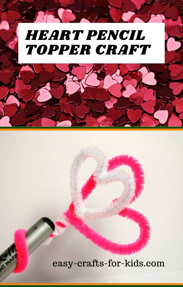 Heart pencil topper craft