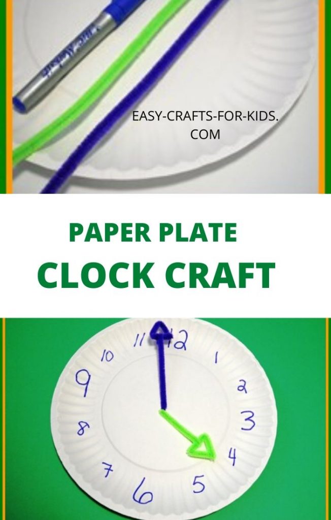 Paper Plate Clock Craft for Kids