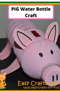 pig water bottle crafts for kids