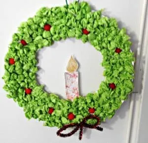 Tissue paper Christmas wreath
