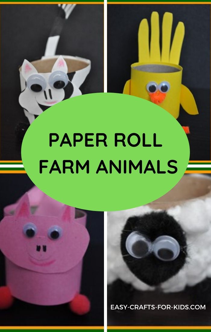 Farm Crafts for Kids - Toilet Paper Roll Animals