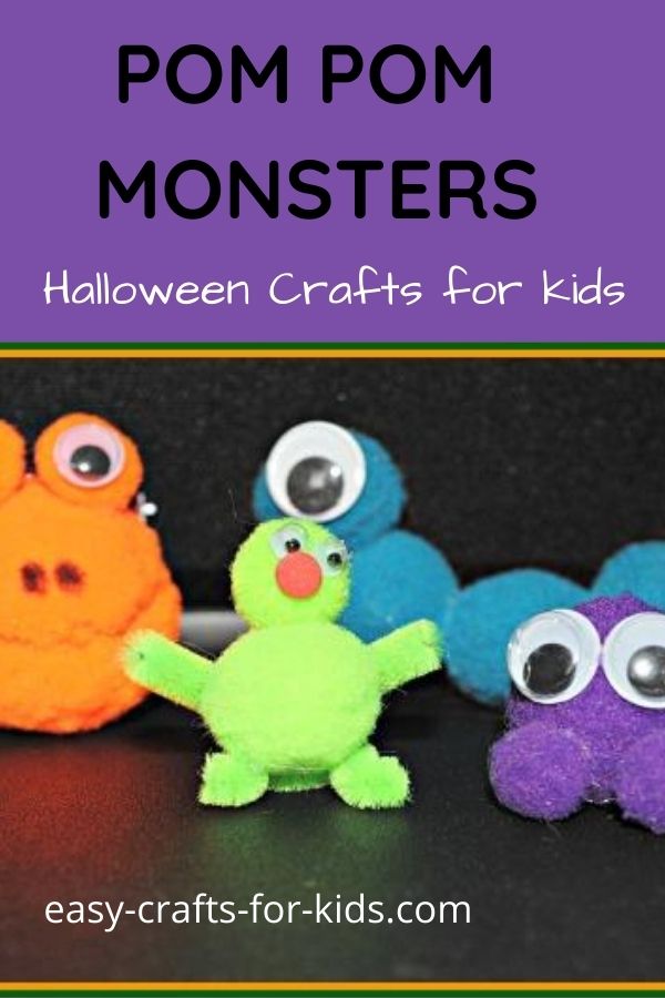 monster craft with pom poms 