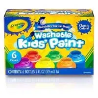 Crayola Washable Kids Paint, Classic Colors, 6 Count, Painting Supplies, Gift