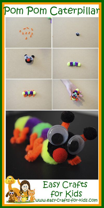 pom pom caterpillar craft