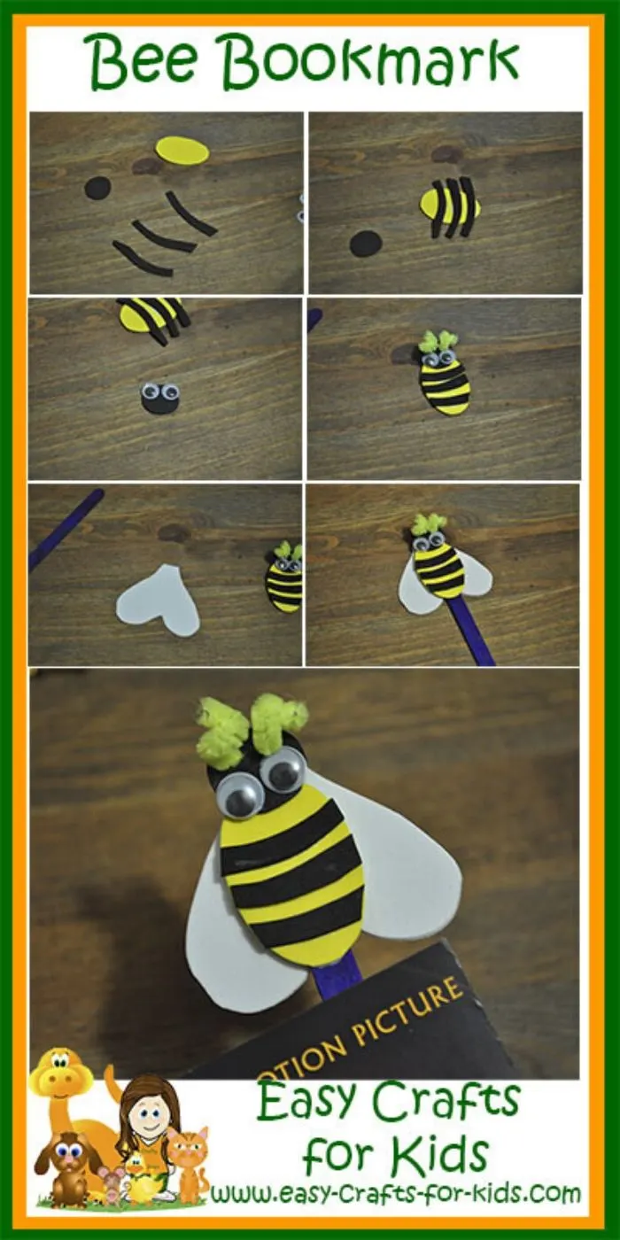 easy bumble bee bookmark craft for kids