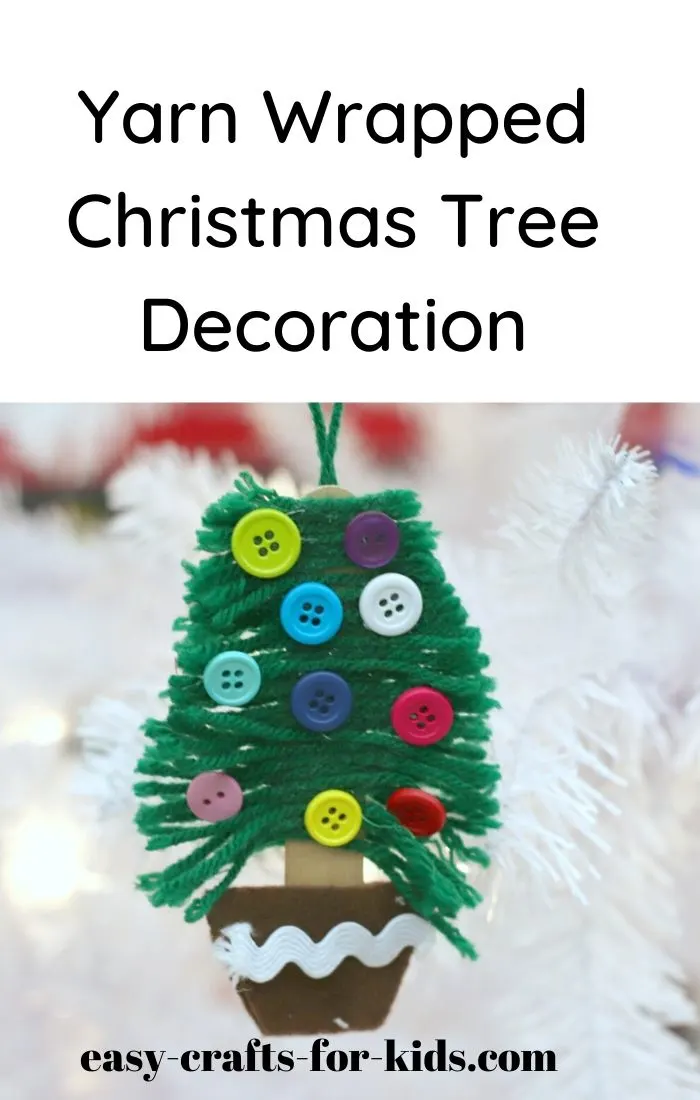 diy yarn christmas tree ornaments