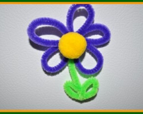 flower magnet craft with pipe cleaners