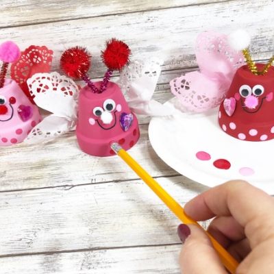 valentine clay pot craft process