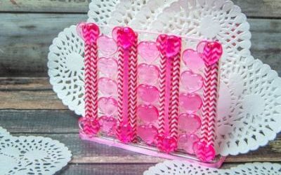 pink napkin holder craft