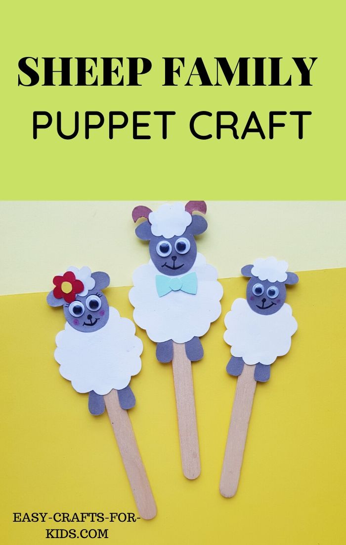 sheep family craft with popsicle sticks