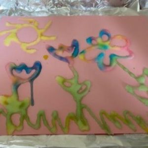 raised salt painting project for kids