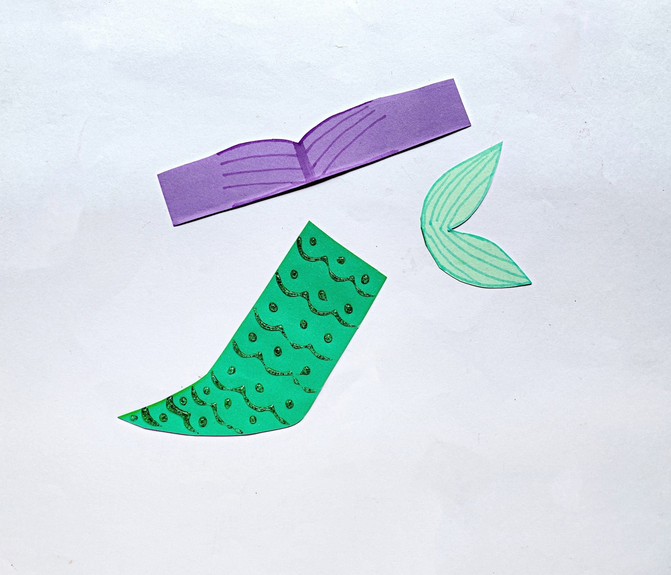 decorate fin and tail for mermaid craft