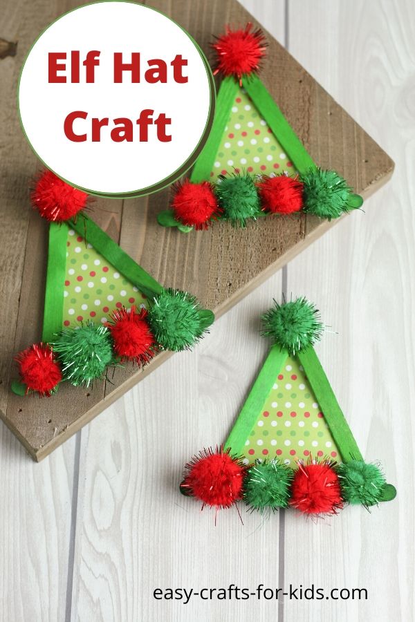 Elf Hat Craft with Popsicle Sticks