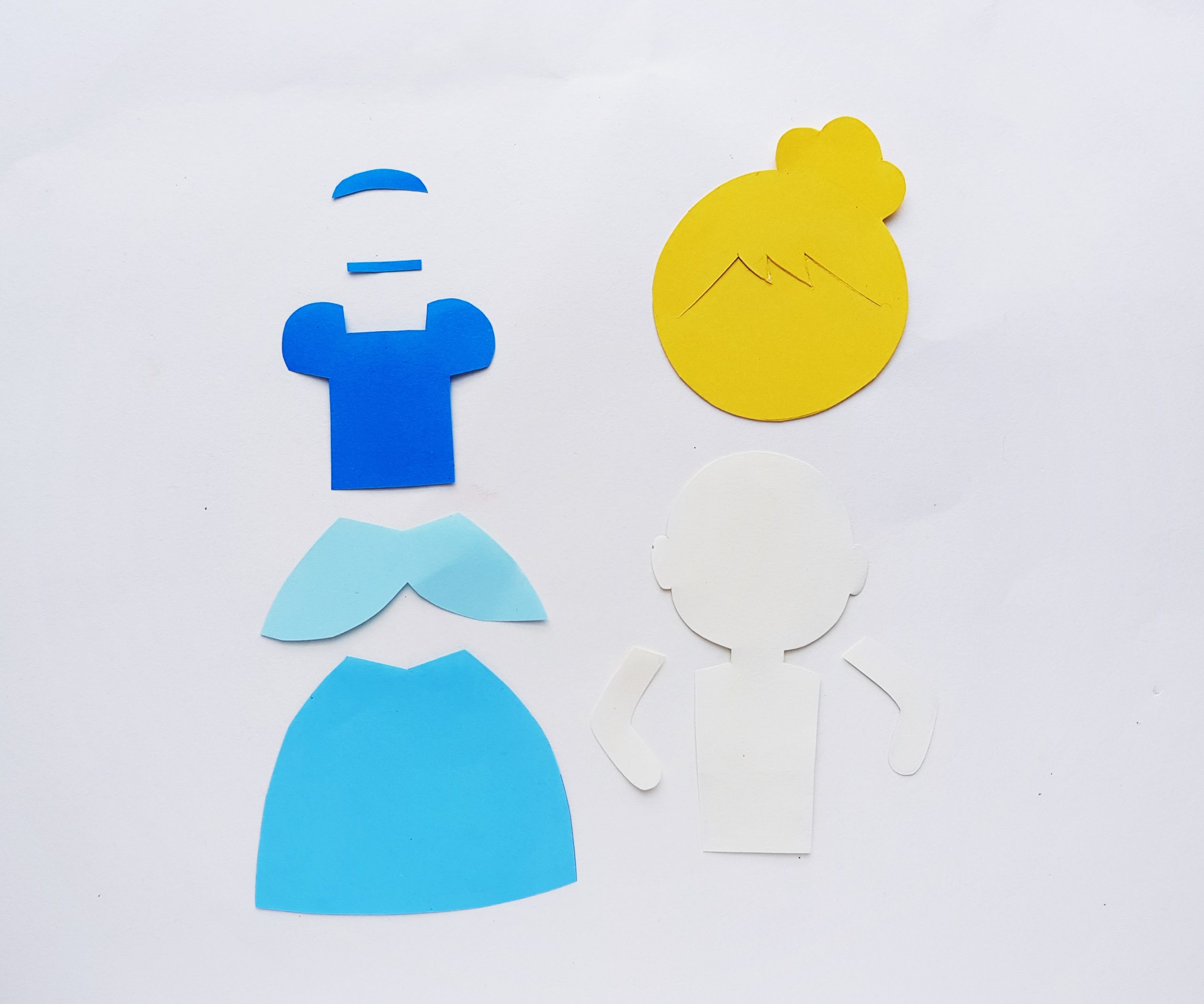 cinderella craft with colored papers