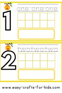 Numbers worksheets for preschool