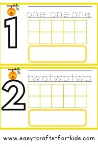 Numbers worksheets for preschool