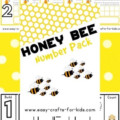 honey bee numbers 1-10 worksheets