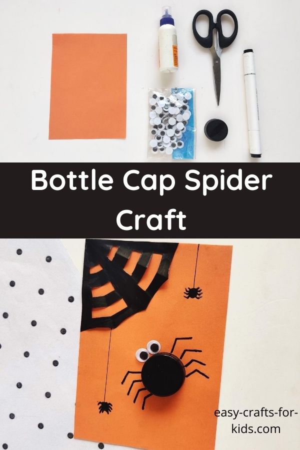 Bottle Lid Spider Craft