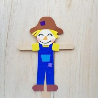 Scarecrow Puppet Craft with Popsicle Stick
