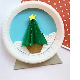 Christmas tree craft with paper plate