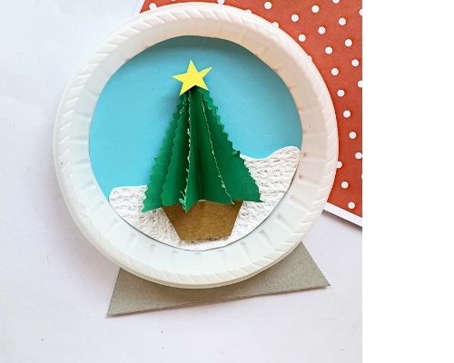 Christmas tree craft with paper plate